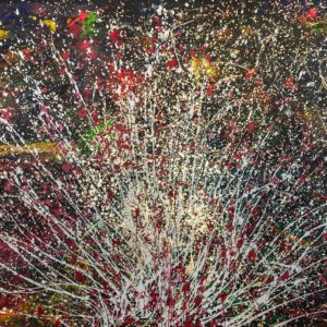 Artwork by Ingolf Kühn Nocturnal Fireworks Art-No 11011 acrylic on dibond 305x205 2018