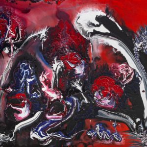 Artwork by Ingolf Kühn Devils Dance Art-No 11022 acrylic on dibond 125x90 2018