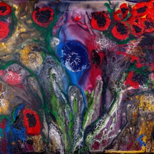 Artwork by Ingolf Kühn Poppy Blooming Art-No 11027 acrylic on dibond 300x200 2018