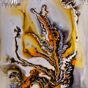 Artwork by Ingolf Kühn Pain of a Reptile Art-No 11032 acrylic on dibond 79x104 2018