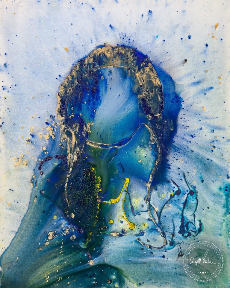 Artwork by Ingolf Kühn Blue Wave Art-No 11044 acrylic on canvas 100x80 2012