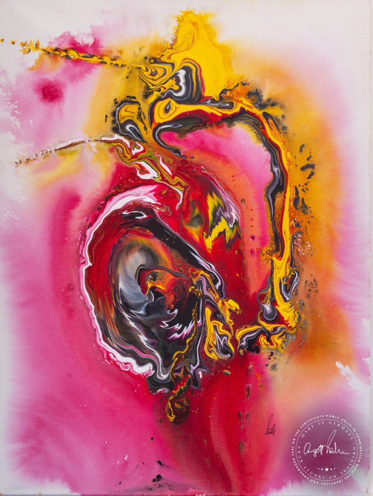 Artwork by Ingolf Kühn Burning Heart Art-No 11047 acrylic on canvas 60x80 2012