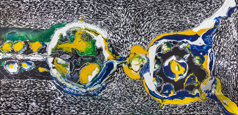 Ingolf Kühn Artwork Another Earth Art-No 11051 acrylic on dibond 285x150 2019