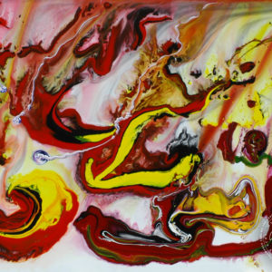Artwork by Ingolf Kühn Inflamed Swan Art-No 12004 acrylic on dibond 206x150 2012
